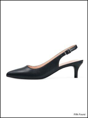 Women's Kitten Heels Closed Toe Slingback Pumps Business Casual